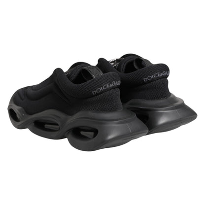 Dolce &amp; Gabbana Black Slip On Low Top Wave Sneakers Shoes