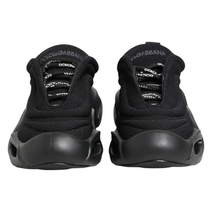 Dolce &amp; Gabbana Black Slip On Low Top Wave Sneakers Shoes