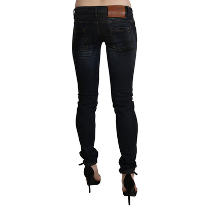 Acht Black Washed Low Waist Skinny Denim Jeans