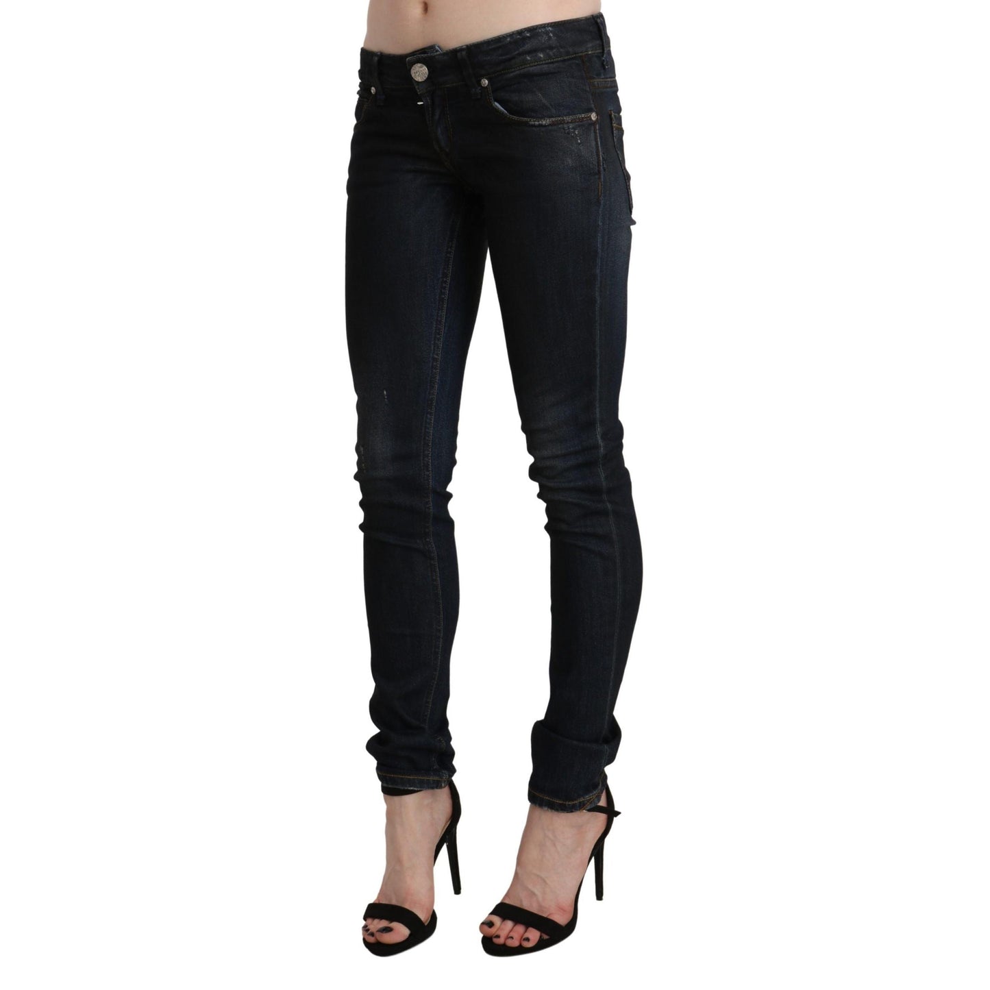 Acht Black Washed Low Waist Skinny Denim Jeans