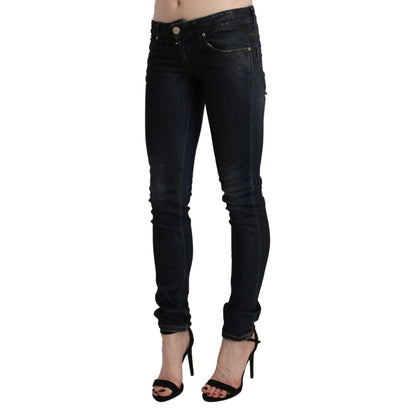 Acht Black Washed Low Waist Skinny Denim Jeans