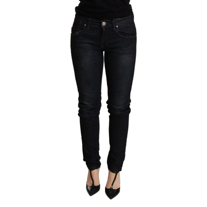Acht Blue Washed Low Waist Skinny Denim Trouser