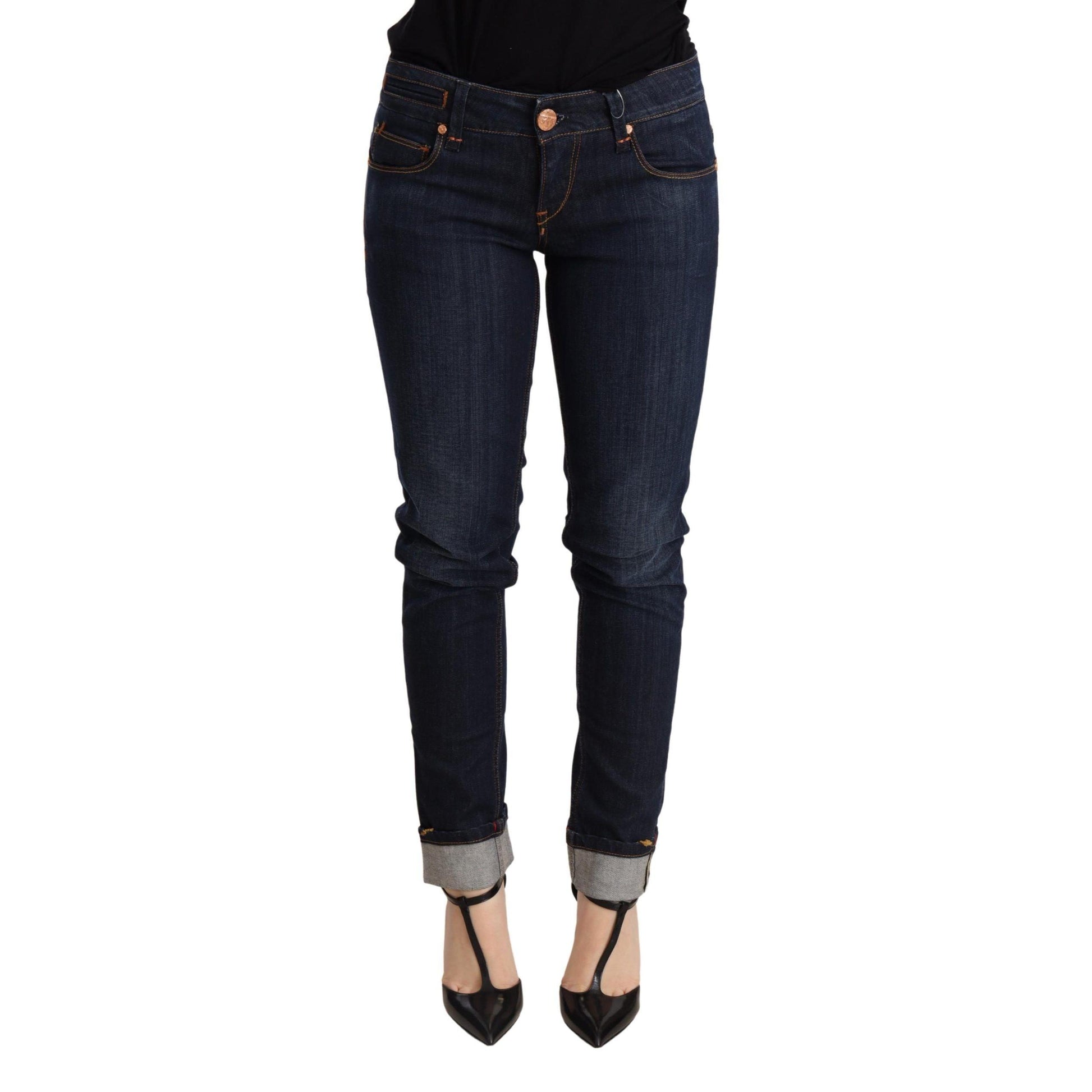 Acht Blue Washed Low Waist Skinny Denim Trouser