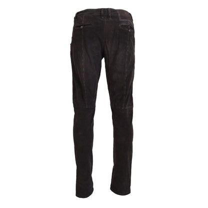Acht Brown Cotton Straight Fit Men Casual Pants