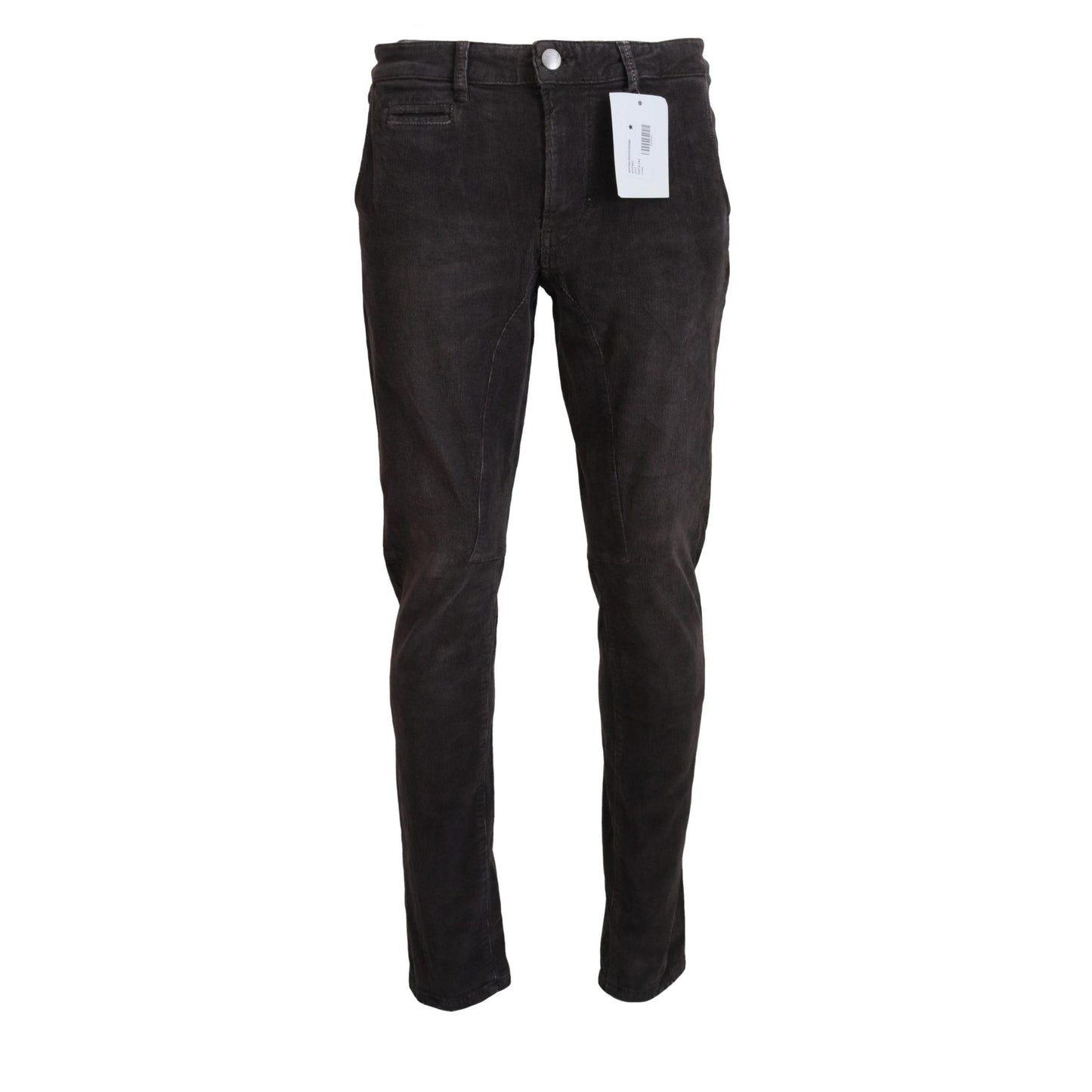 Acht Brown Cotton Straight Fit Men Casual Pants