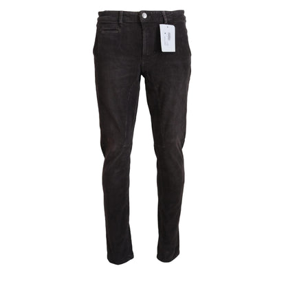 Acht Brown Cotton Straight Fit Men Casual Pants