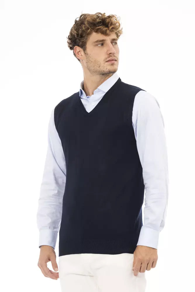 Alpha Studio Blue Viscose Men's Jacket