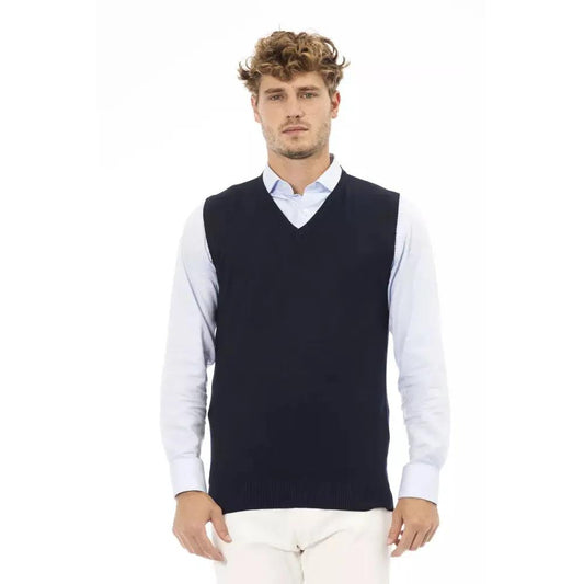 Alpha Studio Blue Viscose Men's Jacket