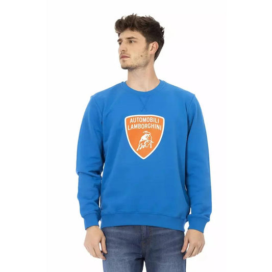 Automobili Lamborghini Blue Cotton Men Sweater
