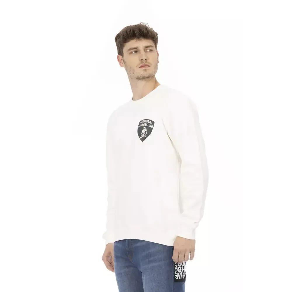 Automobili Lamborghini White Cotton Men's Sweater