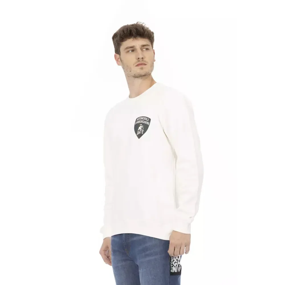 Automobili Lamborghini White Cotton Men's Sweater