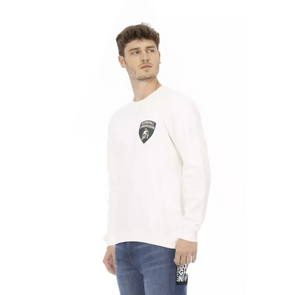 Automobili Lamborghini White Cotton Men's Sweater