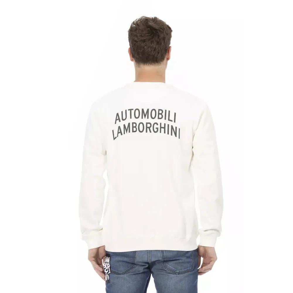Automobili Lamborghini White Cotton Men's Sweater
