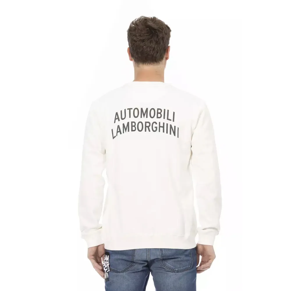 Automobili Lamborghini White Cotton Men's Sweater