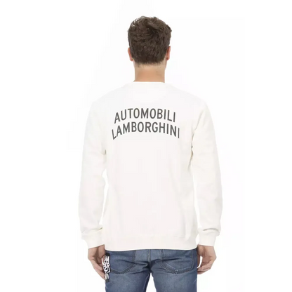 Automobili Lamborghini White Cotton Men's Sweater