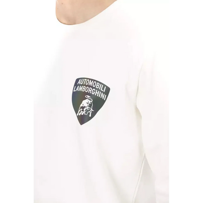 Automobili Lamborghini White Cotton Men's Sweater