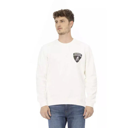 Automobili Lamborghini White Cotton Men's Sweater