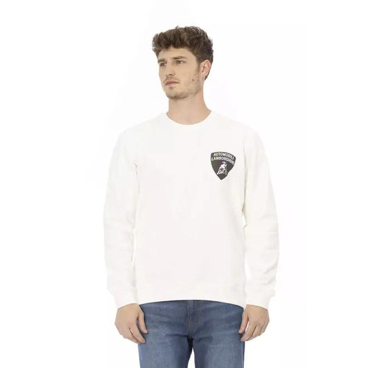 Automobili Lamborghini White Cotton Men's Sweater