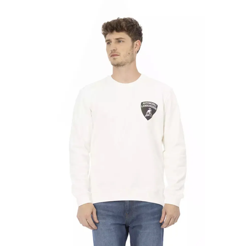 Automobili Lamborghini White Cotton Men's Sweater