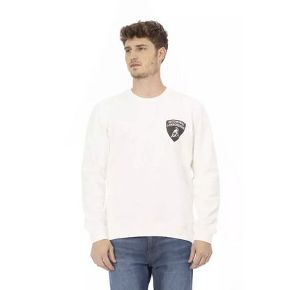 Automobili Lamborghini White Cotton Men's Sweater