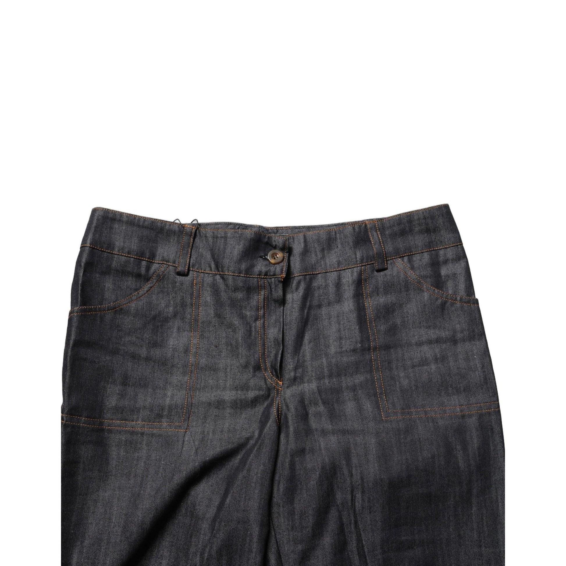 BENCIVENGA Black Cotton Mid Waist Skinny Denim Trouser Jeans
