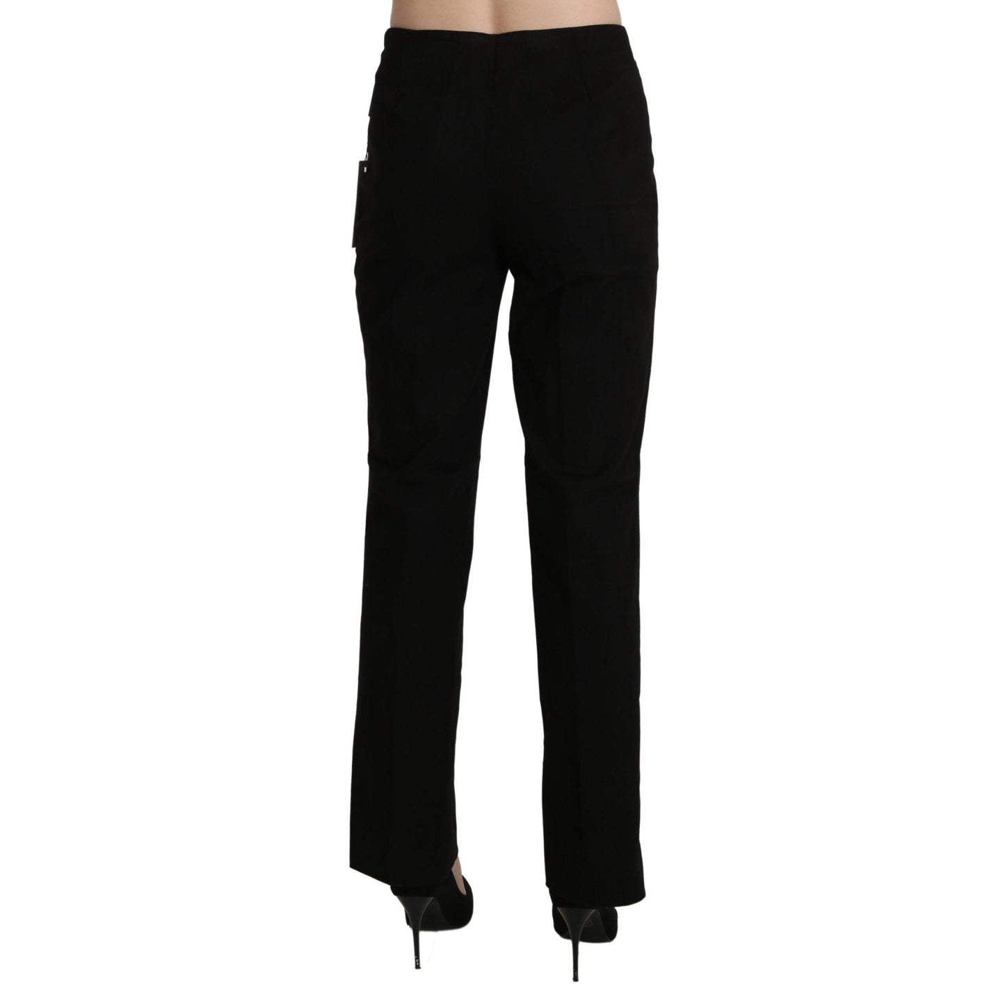 BENCIVENGA Black High Waist Straight Dress Trouser Pant