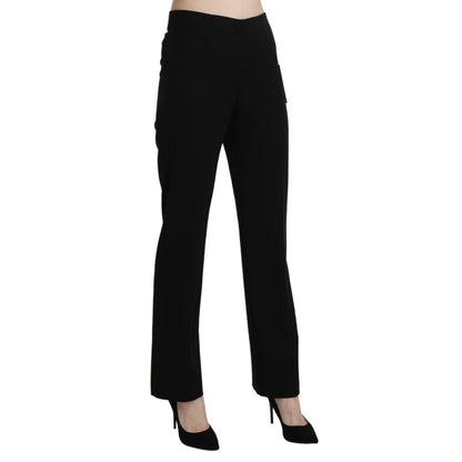 BENCIVENGA Black High Waist Straight Formal Dress Trouser