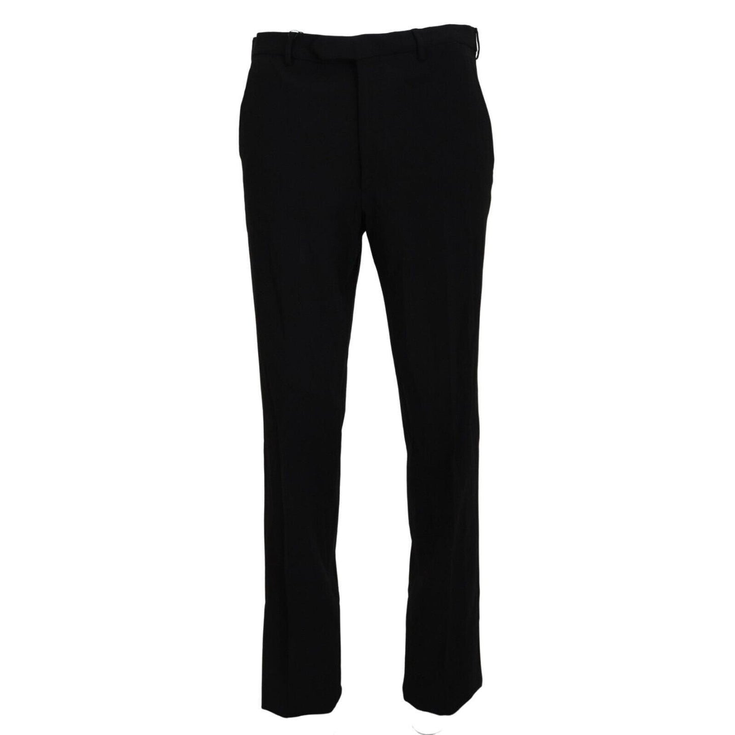 BENCIVENGA Black Straight Fit Men Formal Trousers Pants
