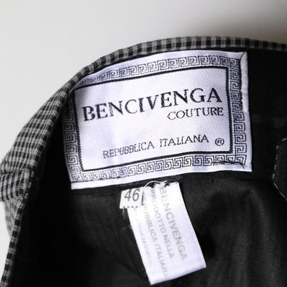 BENCIVENGA Black White Checkered Tapered Dress Pants