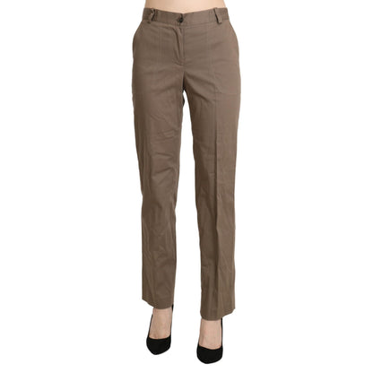 BENCIVENGA Brown High Waist Straight Dress Trouser Pants