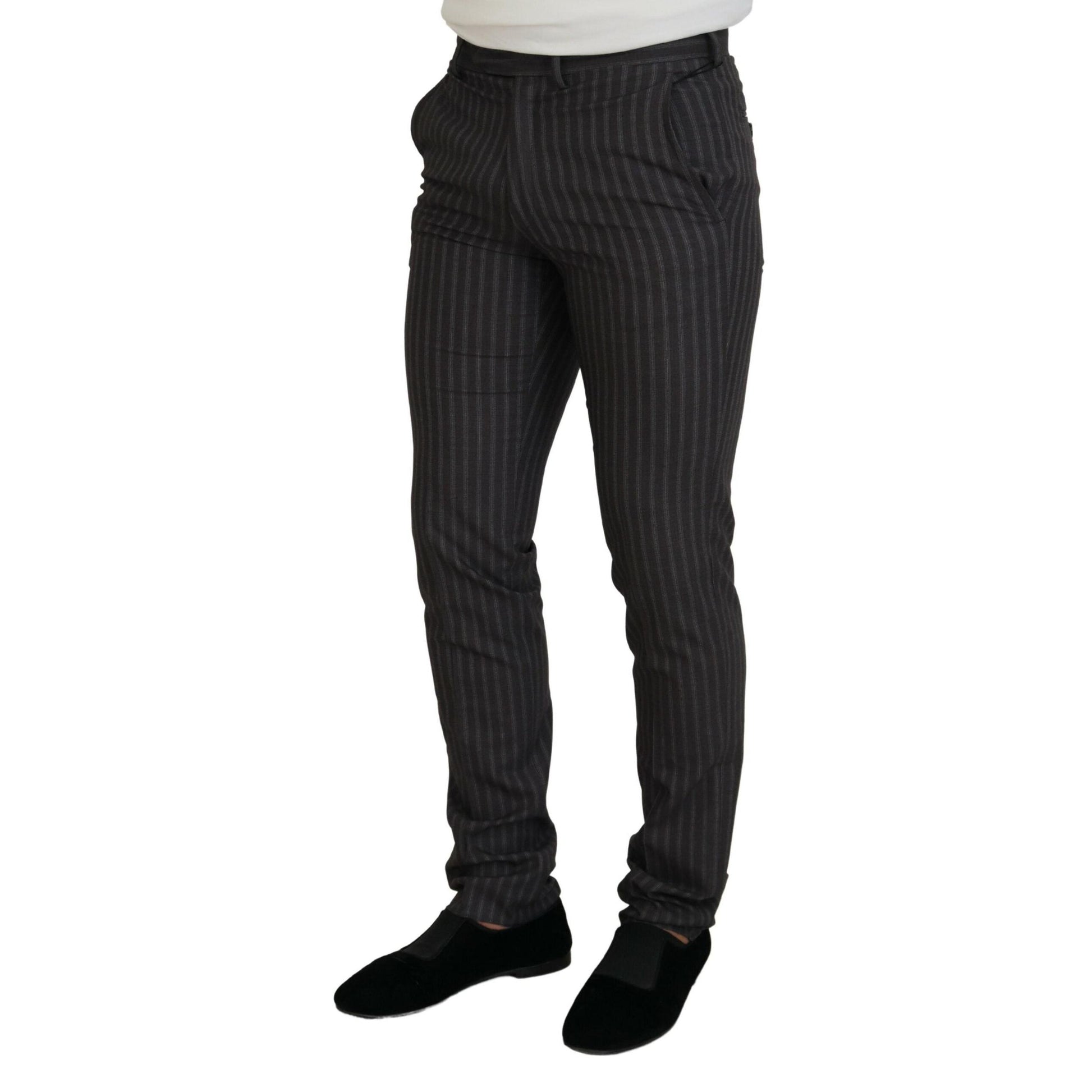 BENCIVENGA Brown Stripes Slim Fit Men Pants