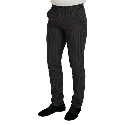 BENCIVENGA Brown Stripes Slim Fit Men Pants