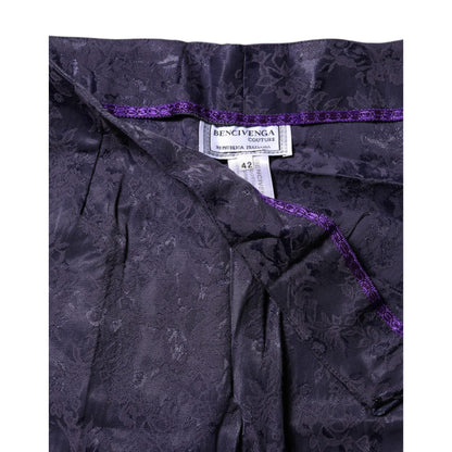 BENCIVENGA Purple Jacquard High Waisted Pants