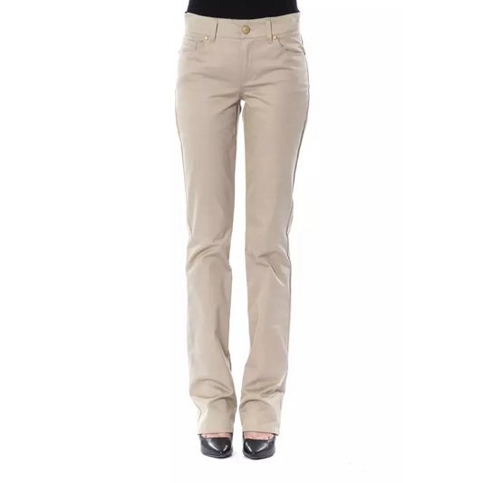 BYBLOS Beige Cotton Women Pant