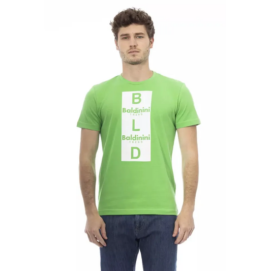 Baldinini Trend Green Cotton Men T-Shirt