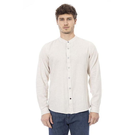 Baldinini Trend White Rayon Long Sleeve T-Shirt