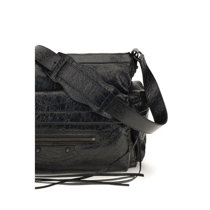 Balenciaga Black Lamb Ovis Aries Aries Shoulder Bag