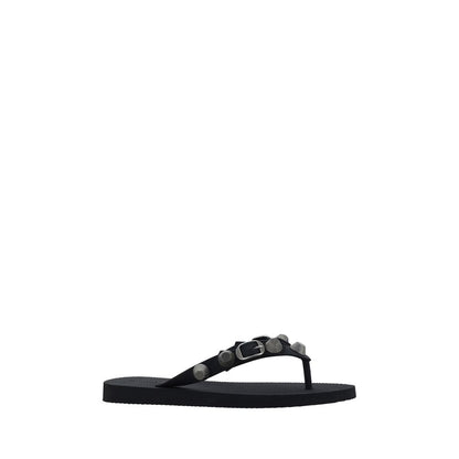 Balenciaga Black Polyurethane Flip-Flop Sandals