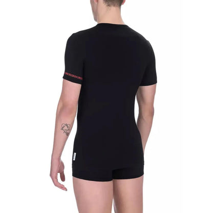 Bikkembergs "Black Cotton Men T-Shirt Twin Pack"