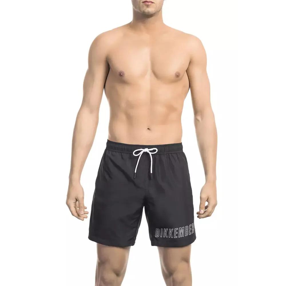 Bikkembergs Black Polyester Men Swim Short