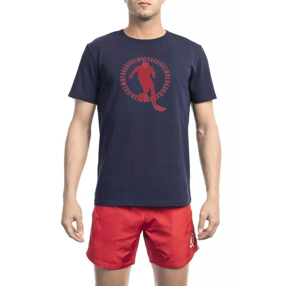 Bikkembergs Blue Cotton Men T-Shirt