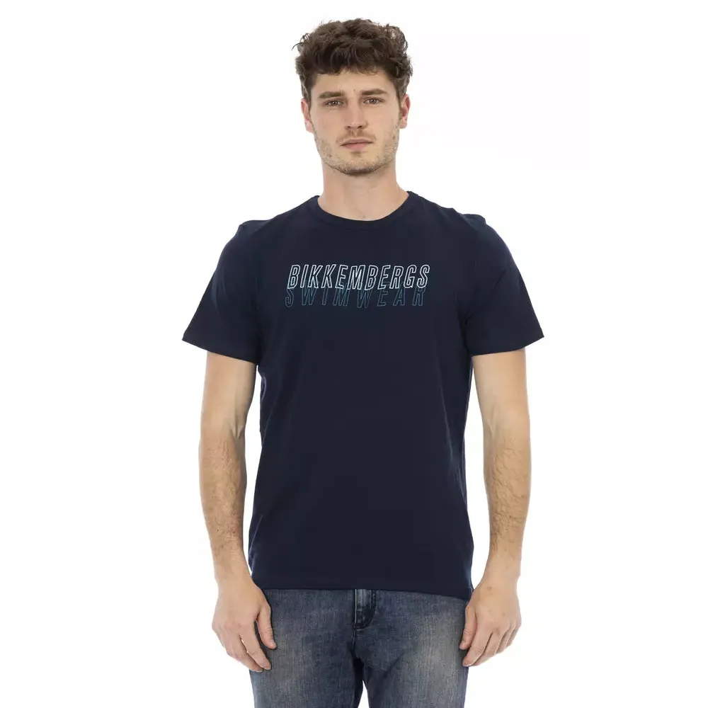 Bikkembergs Blue Cotton Men T-Shirt