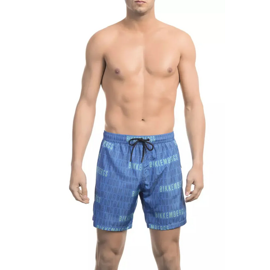 Bikkembergs Blue Polyester Men Swim Short