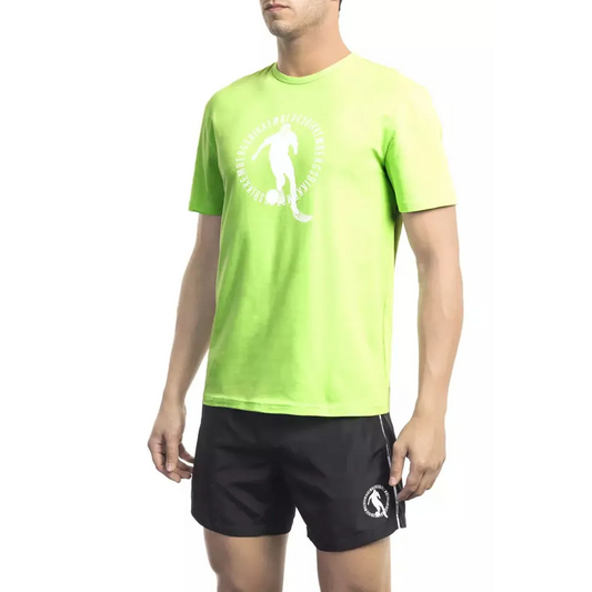 Bikkembergs Green Cotton Men T-Shirt