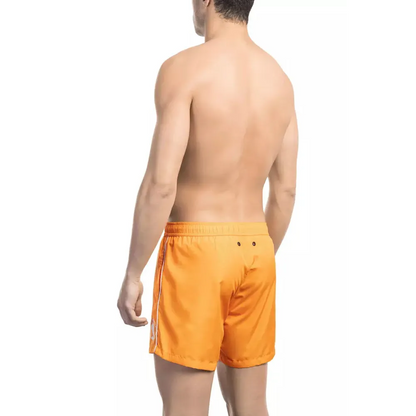 Bikkembergs Orange Polyester Men Swim Short