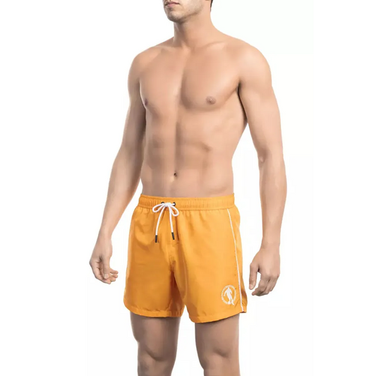 Bikkembergs Orange Polyester Men Swim Short