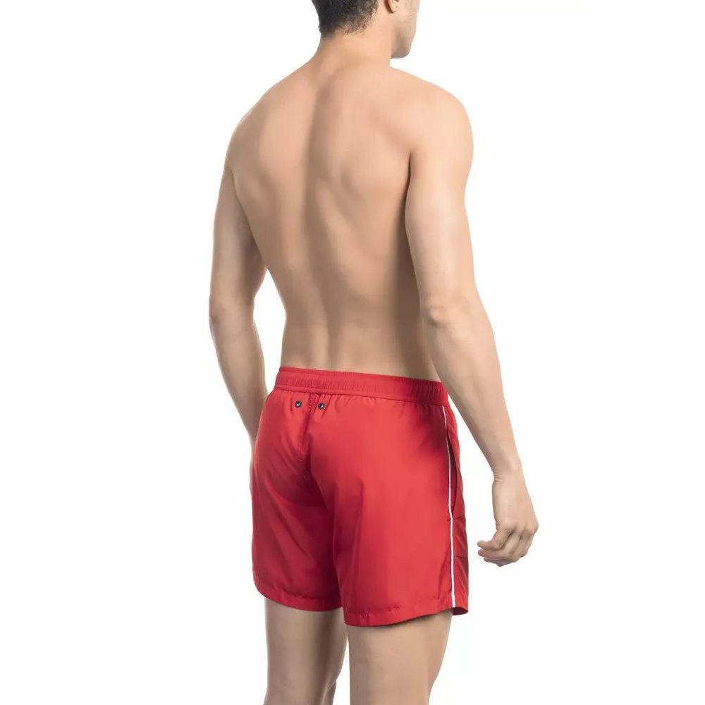 Bikkembergs Red Polyester Men Swim Short