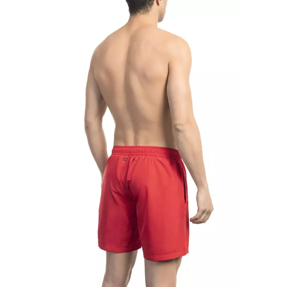 Bikkembergs Red Polyester Men's Swim Short