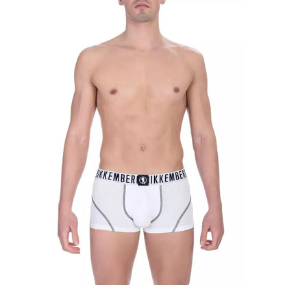 Bikkembergs White Cotton Men's Trunk Underwear Pack
