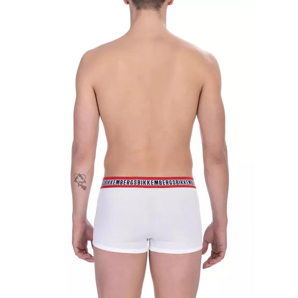 Bikkembergs White Cotton Men's Underwear Trunk Twin Pack